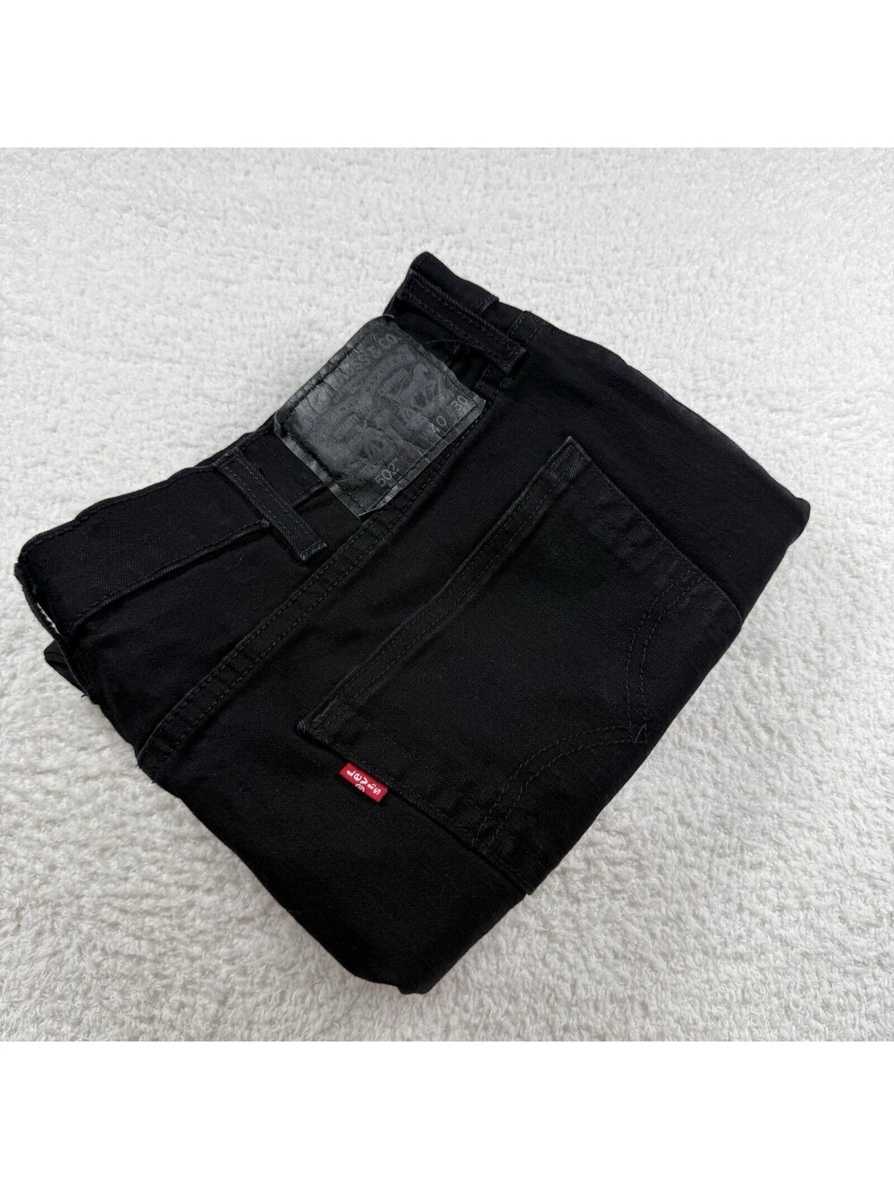 Levi’s 502 Men’s Black Jeans 40x30 Regular Taper Stretch Denim